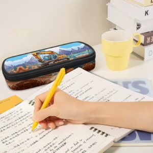 AQYAPTOIY Cartoon Excavator Boys Pencil Pouch for Kids School Pencil Case for 2Nd 3Rd Children Pencil Box for Girls Trendy Aesthetic Pen Bag for Teenagers Students School Gifts,Large