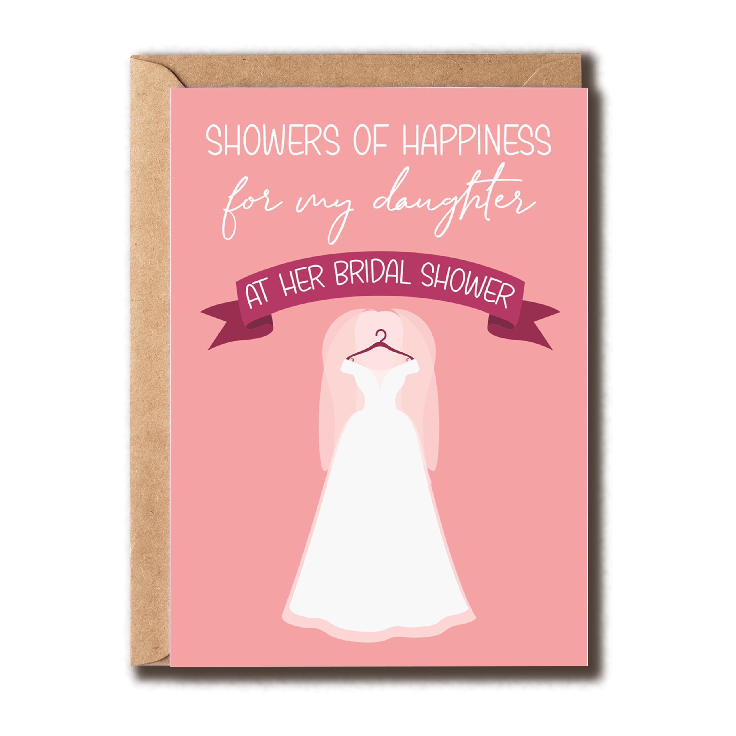 KPLDESIGNS Showers Of Happiness For My Daughter - Bridal Shower Card For Daughter - Wedding Card - Daughter Card - Congrats Card - Lovely Bridal Card