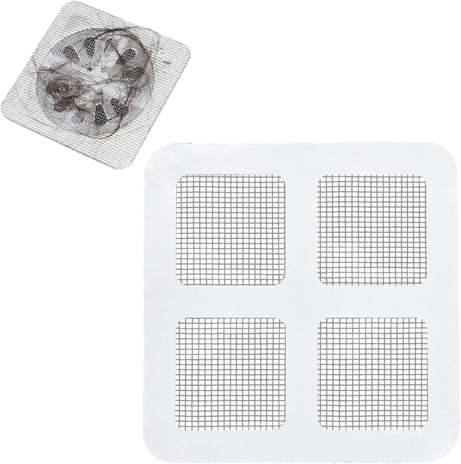 MuZhiAn Disposable Shower Drain Collector Mesh Sticker, 4" x 4" Disposable Shower Drain Catcher, Hair Catcher,Drain Hair Catcher,Drain Mesh Cover, for Bathroom, Laundry Room, Kitchen, Bathtub(30 Pcs)