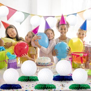 12 Pcs Golf Honeycomb Centerpieces Golf Sports Party Decorations Golf Table Toppers for Birthday Baby Shower Sport Themed Party Decor (Golf)