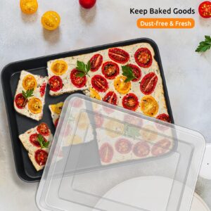 E-Far Rectangle Bakeware Lid, 2-Pack Plastic Food Storage Replacement Cover Set, Fits for E-far 12⅓ x 9¾ x 2 Inch Sheet Cake Baking Pan