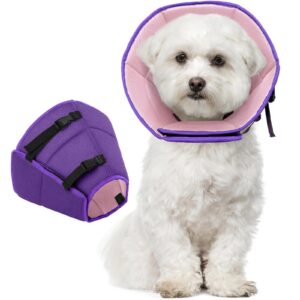 dog cone collar after surgery, adjustable dog recovery cone collar, breathable dog cones for large medium small dogs anti-lick protective wound, elizabethan collar for dogs anti-bite