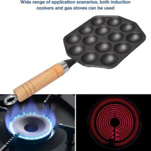 14 Holes Takoyaki Pan, Nonstick Cast Iron Multifunctional Octopus Meat Balls Grill Pan for Home Kitchen