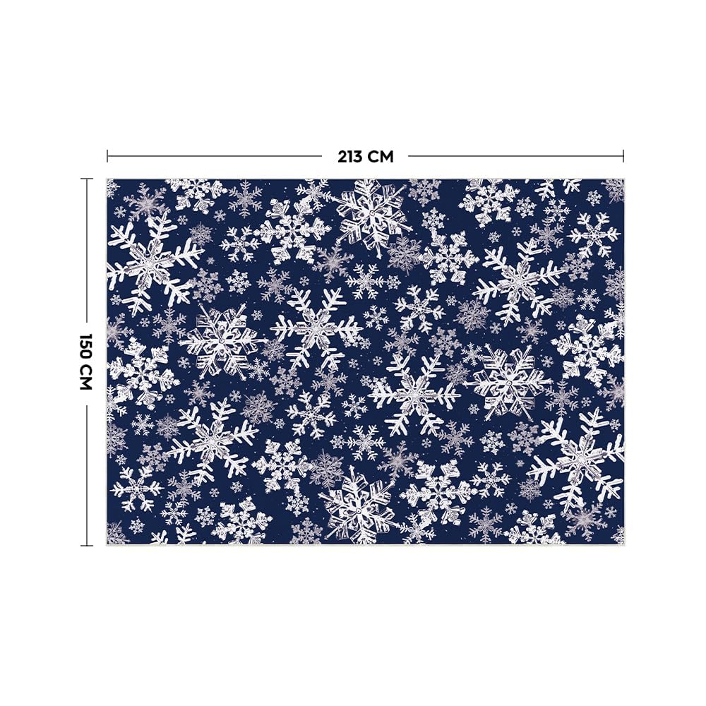 Artoid Mode Navy Blue Snowflakes Christmas Area Rug, Xmas Winter Home Decor Low-Profile Washable Area Rugs for Entryway Bedroom Living Room Laundry Room Indoor 5x7 Feet