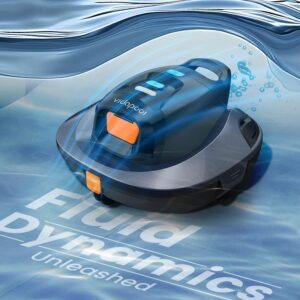 Vidapool Cordless Robotic Pool Vacuum Cleaner,Portable Swimming Pool Vacuum Self-Parking Technology with LED Indicator,Ideal for Above Ground/Flat Pools up to 860 Sq.Ft,Lasts 90 Mins-Grey