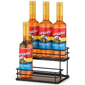 thygiftree coffee syrup rack organizer 6 bottles syrup holder stand for coffee bar 2-tier syrup storage shelves for dressing for kitchen coffee station