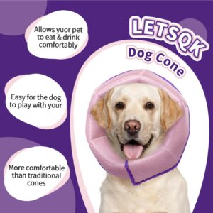 Dog Cone Collar After Surgery, Adjustable Dog Recovery Cone Collar, Breathable Dog Cones for Large Medium Small Dogs Anti-Lick Protective Wound, Elizabethan Collar for Dogs Anti-Bite