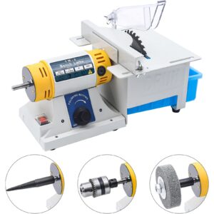 YIPONYT Lapidary Equipment DIY Jewelry Lapidary Saw for Cutting Rocks, 110V Mini Table Saws Rock, Jewelry Rock Polishing Buffer Bench Lathe Table Saw for Grinding Polishing Drilling 0-10000r/min