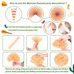 Orange Birthday Decorations Fall Party Decoration 28pcs Autumn Boho Friendsgiving Thanksgiving Harvest Party Banner, Streamers Tassel Garland, Tissue Pom Poms, Paper Fans, Bridal Shower Groovy Decor