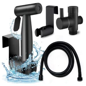 generic handheld bidet sprayer for toilet, bidets for existing toilets adjustable water pressure control with bidet hose, cloth diaper bidet toilet sprayer for baby feminine wash (black)