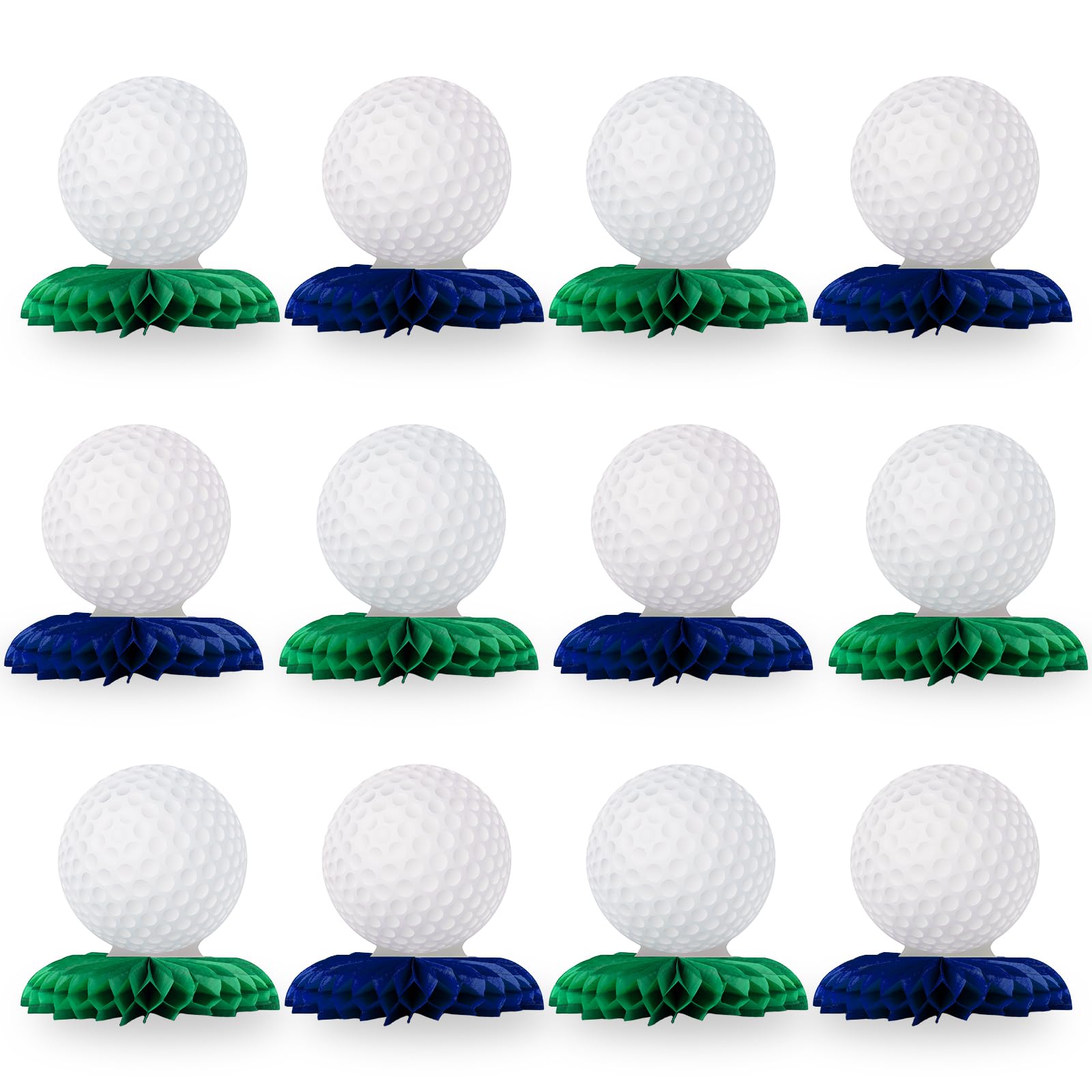 12 Pcs Golf Honeycomb Centerpieces Golf Sports Party Decorations Golf Table Toppers for Birthday Baby Shower Sport Themed Party Decor (Golf)