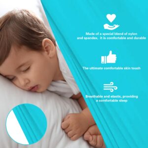 Woqiuke Sensory Sheet for Kids Special Needs Bed Sheet for All Night Comfort - Breathable and Stretchy (Turquoise, Twin)