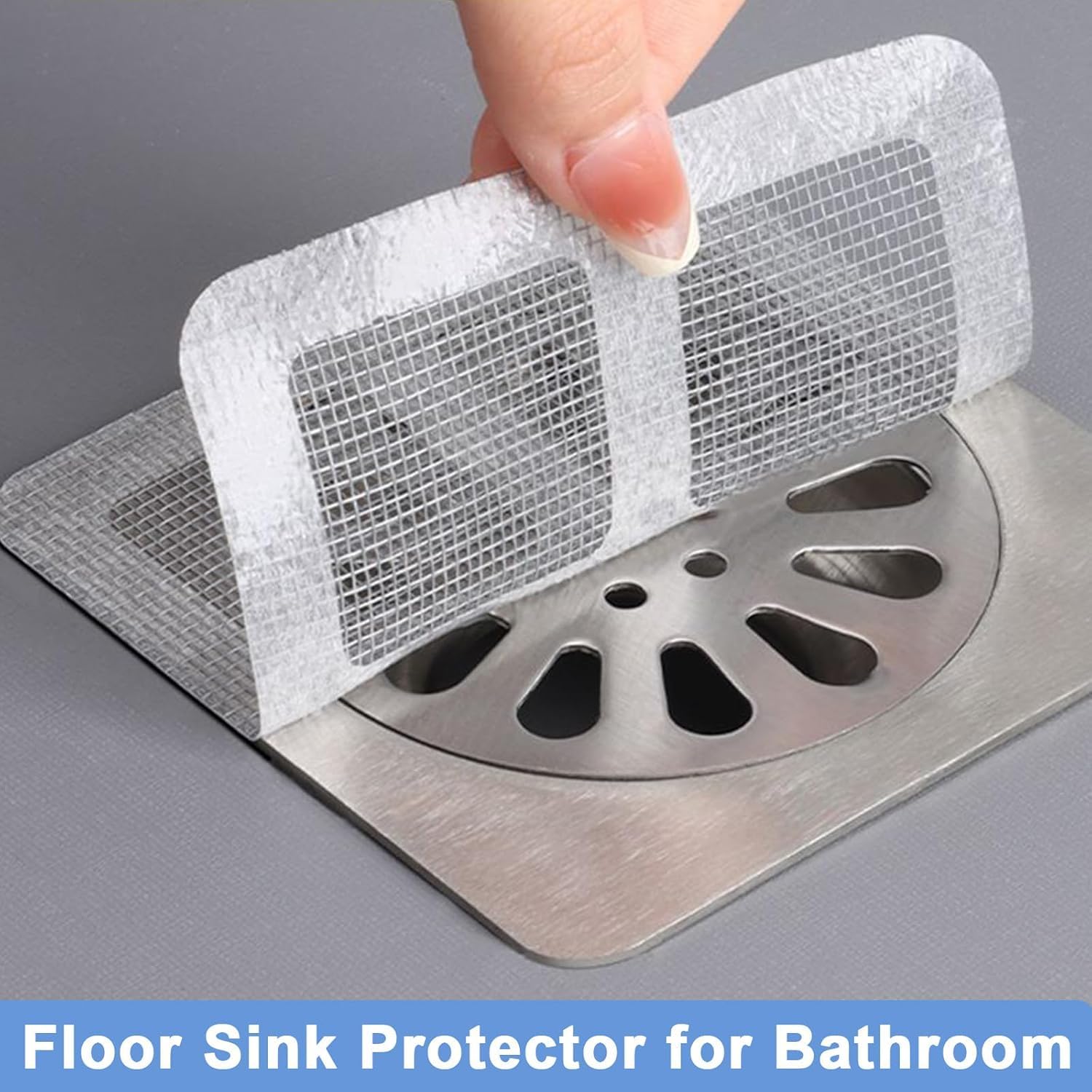 MuZhiAn Disposable Shower Drain Collector Mesh Sticker, 4" x 4" Disposable Shower Drain Catcher, Hair Catcher,Drain Hair Catcher,Drain Mesh Cover, for Bathroom, Laundry Room, Kitchen, Bathtub(30 Pcs)