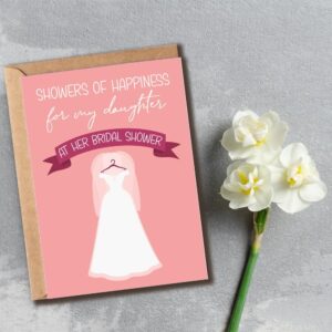 KPLDESIGNS Showers Of Happiness For My Daughter - Bridal Shower Card For Daughter - Wedding Card - Daughter Card - Congrats Card - Lovely Bridal Card