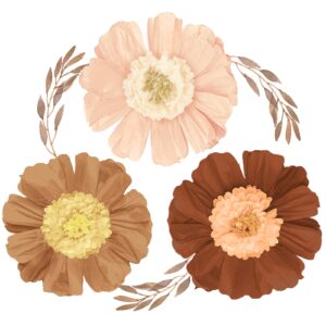 aobkiat fall baby shower decorations for wall,6pcs large paper flower for thanksgiving party,red brown blush tissue paper flowers for boho wedding floral backdrop,bridal shower,birthday,archway