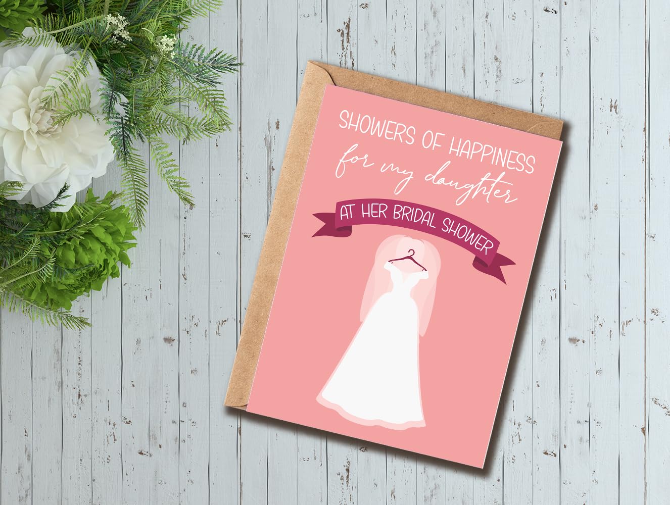 KPLDESIGNS Showers Of Happiness For My Daughter - Bridal Shower Card For Daughter - Wedding Card - Daughter Card - Congrats Card - Lovely Bridal Card