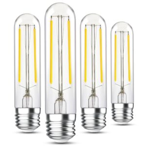 grensk e26 t10 led tubular light bulbs 40watt, 4000k daylight long tube light bulb, 4.96inches t30 4w type t bulb, dimmable flicker-free vintage edison bulbs,400lm,110-130v,glass(4-pack)