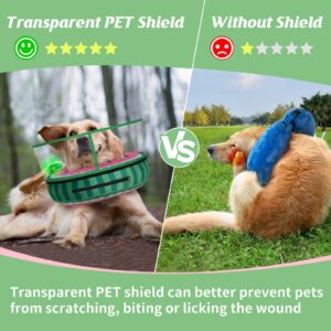 Didopet Inflatable Dog Cone, Watermelon Dog Donut Collar After Surgery, Dog Cone Alternative with Detachable Anti-Licking Shield, Soft Dog Cone for Large Medium Dogs Does Not Block View