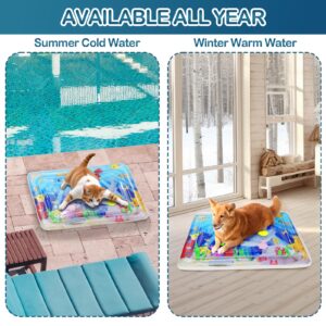 Upgraded Water Sensory Playmat for Cats, Thickened Cat Dog Toys Bored Pet Animals Cat Kicker Toys Self Play Mat Interactive Pet Water Sensory Mat Pad Pet Cooling Mat Indoor Outdoor Exercise Rectangle