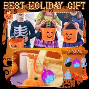 72Pcs Halloween Party Favors for Kids Boys Girls, 24Pack Bulk Toys Gift Include Squishies Pop Keychain Cards Treat Goodie Bag Stuffers Classroom Rewards Treasure Box Prize Carnival Decoration Supplies