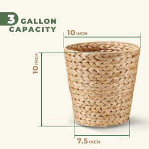 84ECO 2 Pack Wicker Trash Can, Wicker Waste Basket for Bathroom, Rattan Trash Can, Wicker Trash Basket, Basket Trash Can, Woven Trash Can