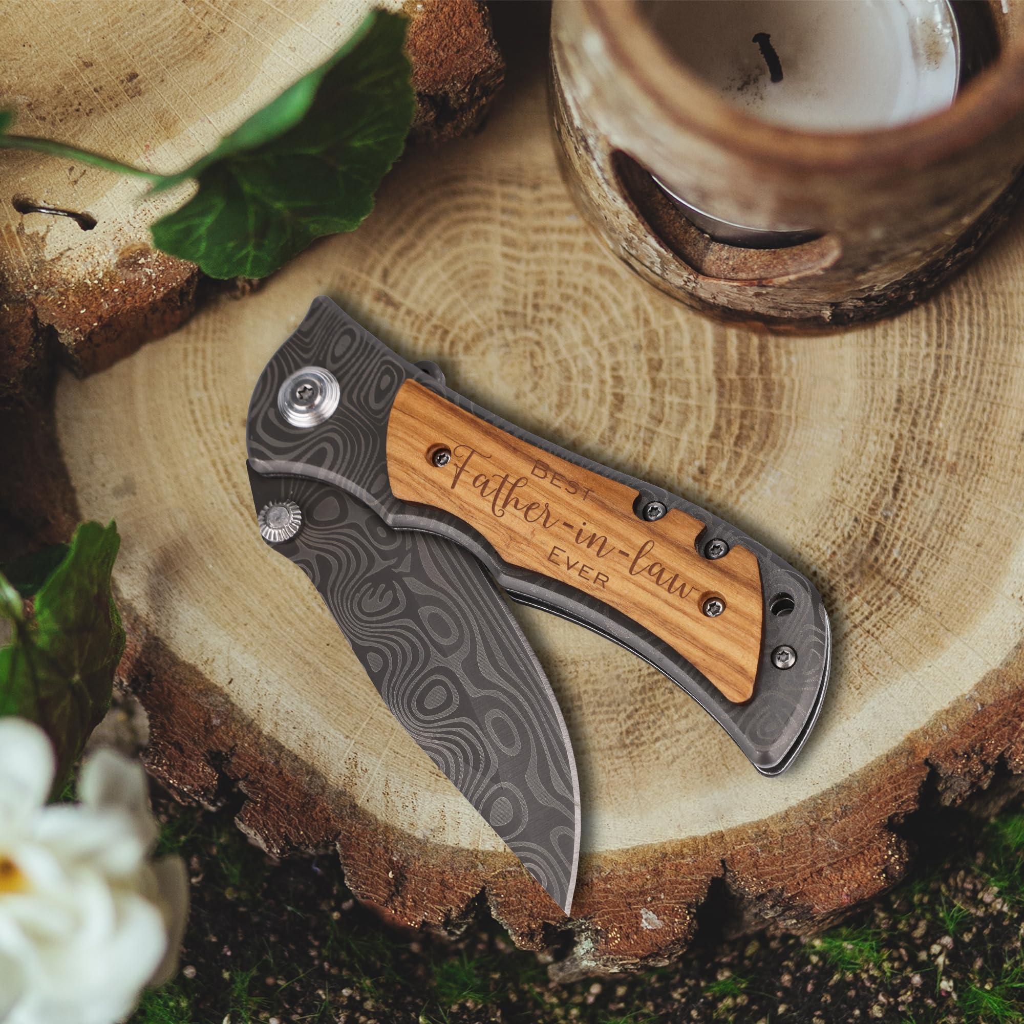 ZENNLAB Father-in-Law Gifts from Daughter-in-Law, Pocket Knife Gift for Father In Law Birthday Gifts, Christmas Gifts for Father-In-Law, Wedding Gift for Father of the Bride Gift, Bonus Dad Gift