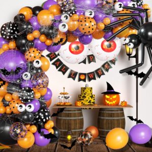 132 Pcs Halloween party decorations Balloon Garland Arch Kit party supplies Supplies Scary Plastic Bloodshot Eyeballs for Indoor Outdoor with Halloween Birthday