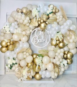 white sand and gold balloons arch garland kit-180pcs neutral metallic white chrome gold balloons for boho wedding baby shower bridal shower birthday party decorations