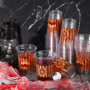 TURSTIN 60 Pieces Halloween Horror Circus Party Cups 16 oz Disposable Plastic Cups Creepy Carnival Party Decorations Horror Clown Cups for Circus Themed Party Halloween Party Supplies