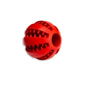 Indestructible Rubber Dog Ball- Two Pack Red and Blue - Interactive Treat Holder for Extreme Chewers - Durable Dog Toy