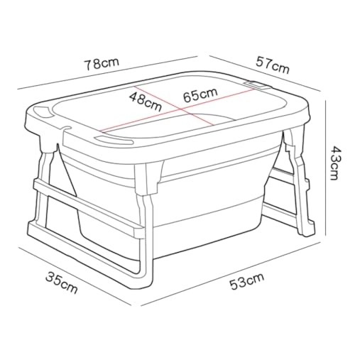 ZAJSSS multifunctional foldable pet bathtub with drainage holes,Pet shower basin,Foldable pet bathtub,portable pet bathtub for small pets and cats, Red