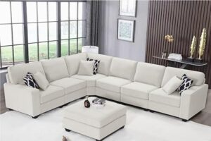 legend vansen modular pillows,oversized sectional sofa couches for living room,apartments, l shape with ottoman-2, cream