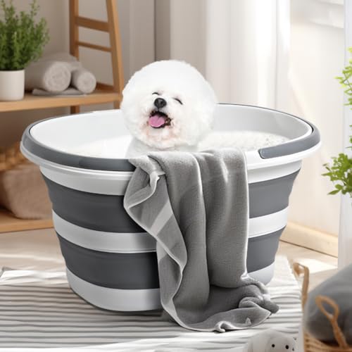 ZAJSSS Foldable Dog Pet Bathtub,Portable Bathtub for Puppy,Multifunctional Pet Shower Basin with Handles On Both Sides,for Puppy Small Dogs Cats