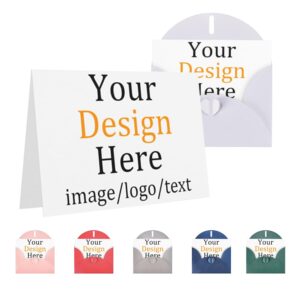 custom photo greeting card with envelope - personalize with your own photo/logo/text for all occasions, christmas, holidays, weddings, birthdays, graduations, thank you cards 1-1000pcs