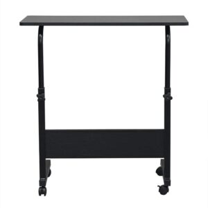 Adjustable Height Mobile Computer Desk Rolling Computer Desk, Height Adjustable Mobile Laptop Stand Desk Rolling Cart, Mobile Small Standing Desk Portable Rolling Laptop Desk Overbed Bedside Desk