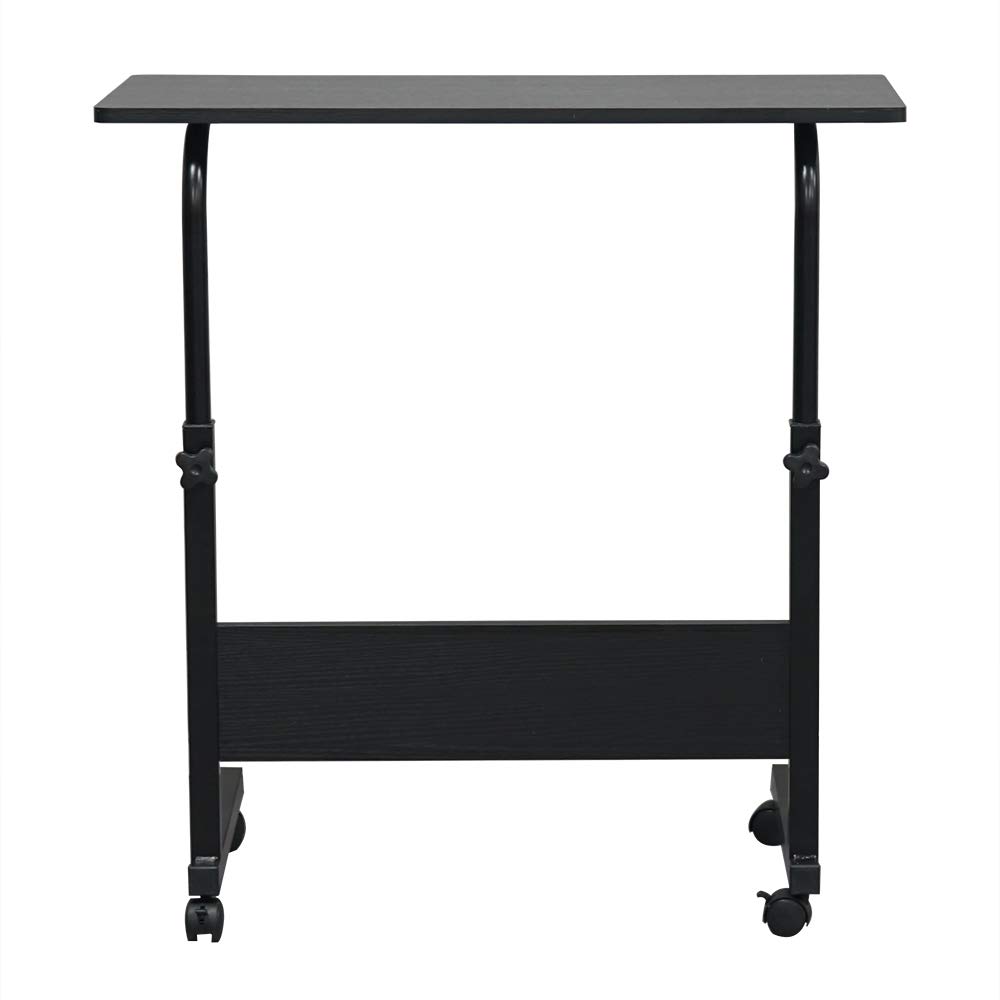 Adjustable Height Mobile Computer Desk Rolling Computer Desk, Height Adjustable Mobile Laptop Stand Desk Rolling Cart, Mobile Small Standing Desk Portable Rolling Laptop Desk Overbed Bedside Desk