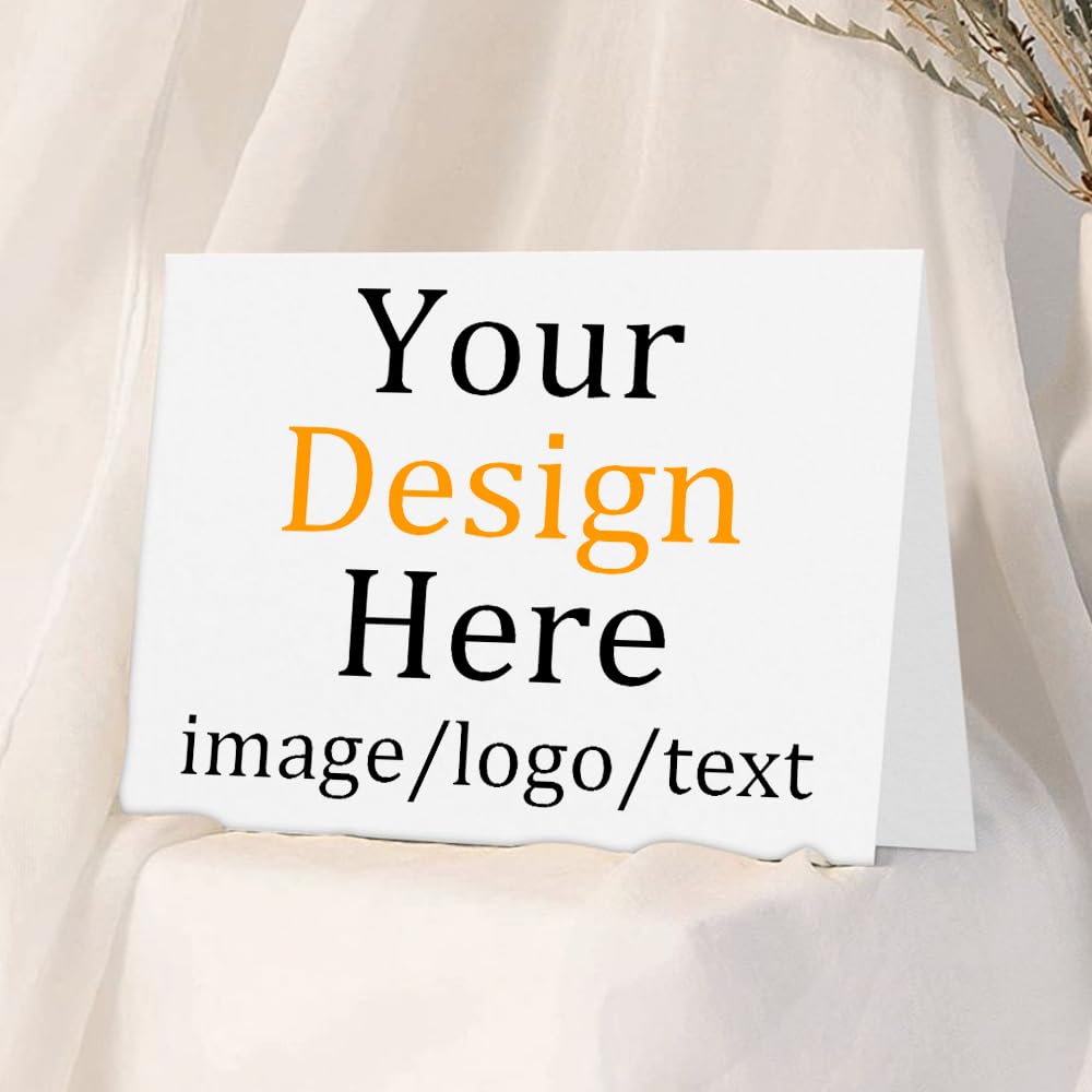 Custom Photo Greeting Card with Envelope - Personalize with Your Own Photo/Logo/Text for All Occasions, Christmas, Holidays, Weddings, Birthdays, Graduations, Thank You Cards 1-1000PCS