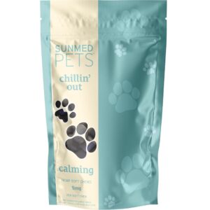 sunmed chillin' out hemp dog products with chamomile & l-tryptophan - treats provide gentle relaxation during stressful situations, 40 count