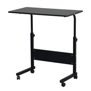 Adjustable Height Mobile Computer Desk Rolling Computer Desk, Height Adjustable Mobile Laptop Stand Desk Rolling Cart, Mobile Small Standing Desk Portable Rolling Laptop Desk Overbed Bedside Desk