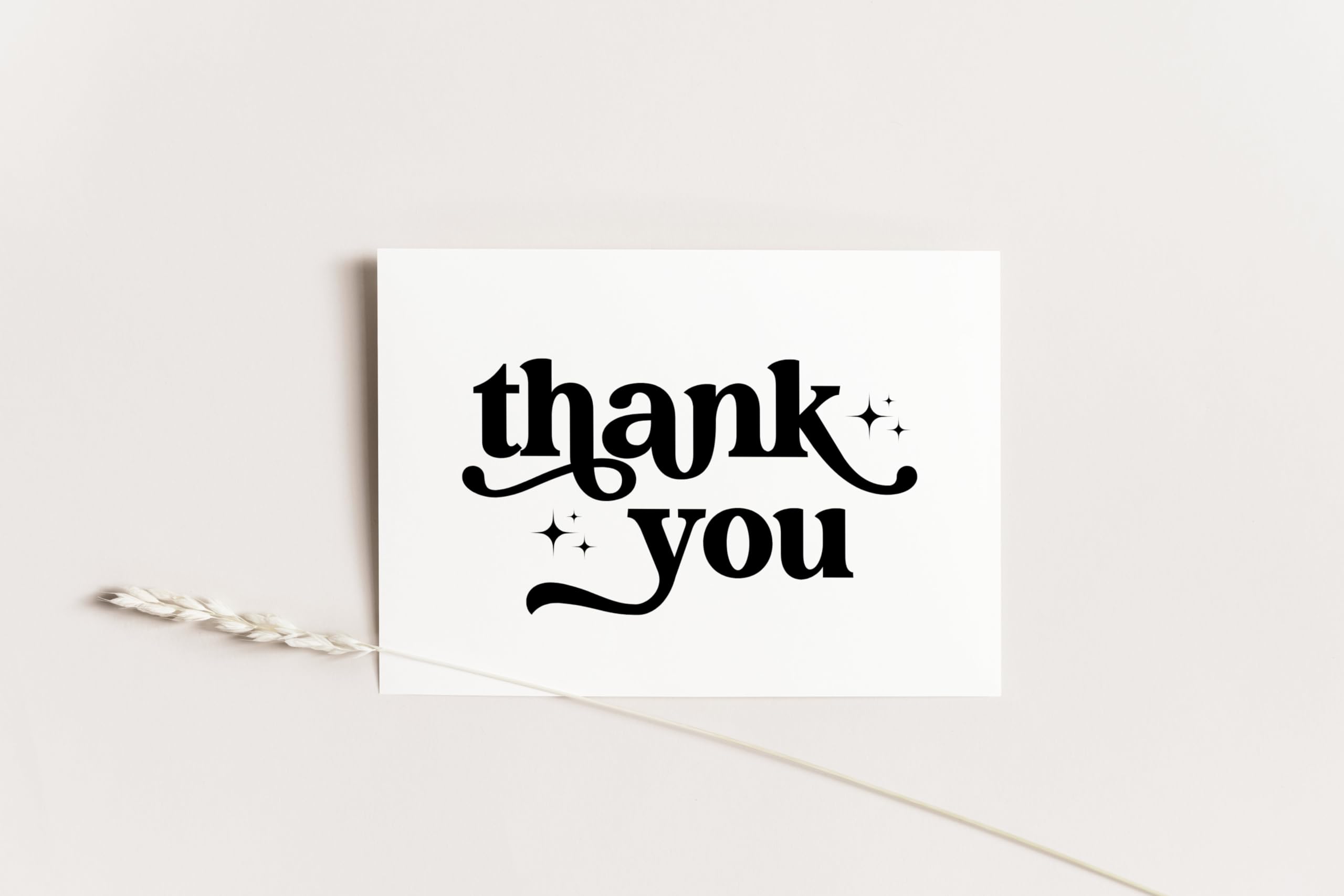 TRENDY FOX Retro 4x6 Thank You Cards with Envelopes 25 Pack, Bridal Shower Thank You Card, Blank Thank You Notes, Baby Shower or Wedding Thank You Cards, Groovy Blank Thank You Cards