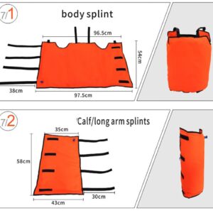 First Aid Air Splint Set, PVC Inflatable Multiple Combinations Emergency Vacuum Bone Fracture Immobilization Splint with Pump, Can Be X-rayed, Outdoor Camping First Aid Emergency Kit