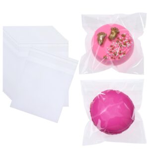 temlqpack100pcs 3 x3inch self sealing cellophane bags single chocolate covered ore bags macaron bags brownie bags cookies bags treat bags candy gift bags for wedding shower birthday party favors