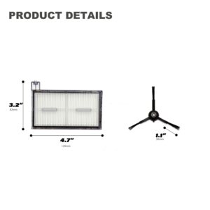 Robot Vacuum Replacement Parts Fit For Eufy X8 Pro Series, Fit For Eufy Clean X8 Pro Robot Vacuum (12PC- Side Sweep, Hepa Filter)