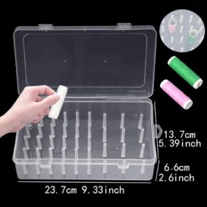 Badiman Sewing Thread Storage Box Container, Transparent Sewing Box, DIY Craft Household Spools Thread Holder Organizer Box, 42 Axis