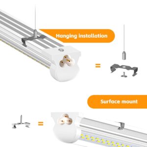 ONLYLUX LED Shop Light 8ft 6000K White 100W, 15000lm Workshop led Light V Shape, Plug and Play, Hanging/Surface Mount Install, 8 Foot led Lights for Garage,10 Pack