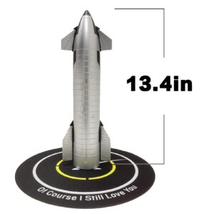 1:144 Scale SpaceX Starship Model 13.43in Height Durable Plastic Material, includes Recovery Ship Rubber Mat. Birthday Gift and Collectible for Space Enthusiasts