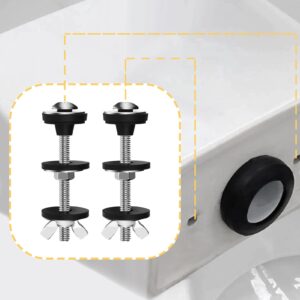 2PCS Universal Toilet Seat Bolts Kit, Heavy Duty Toilet Tank Bolts Replacement, Waterproof Stainless Steel Toilet Seat Screws and Rubber Washers Gaskets with Extra Long Nut