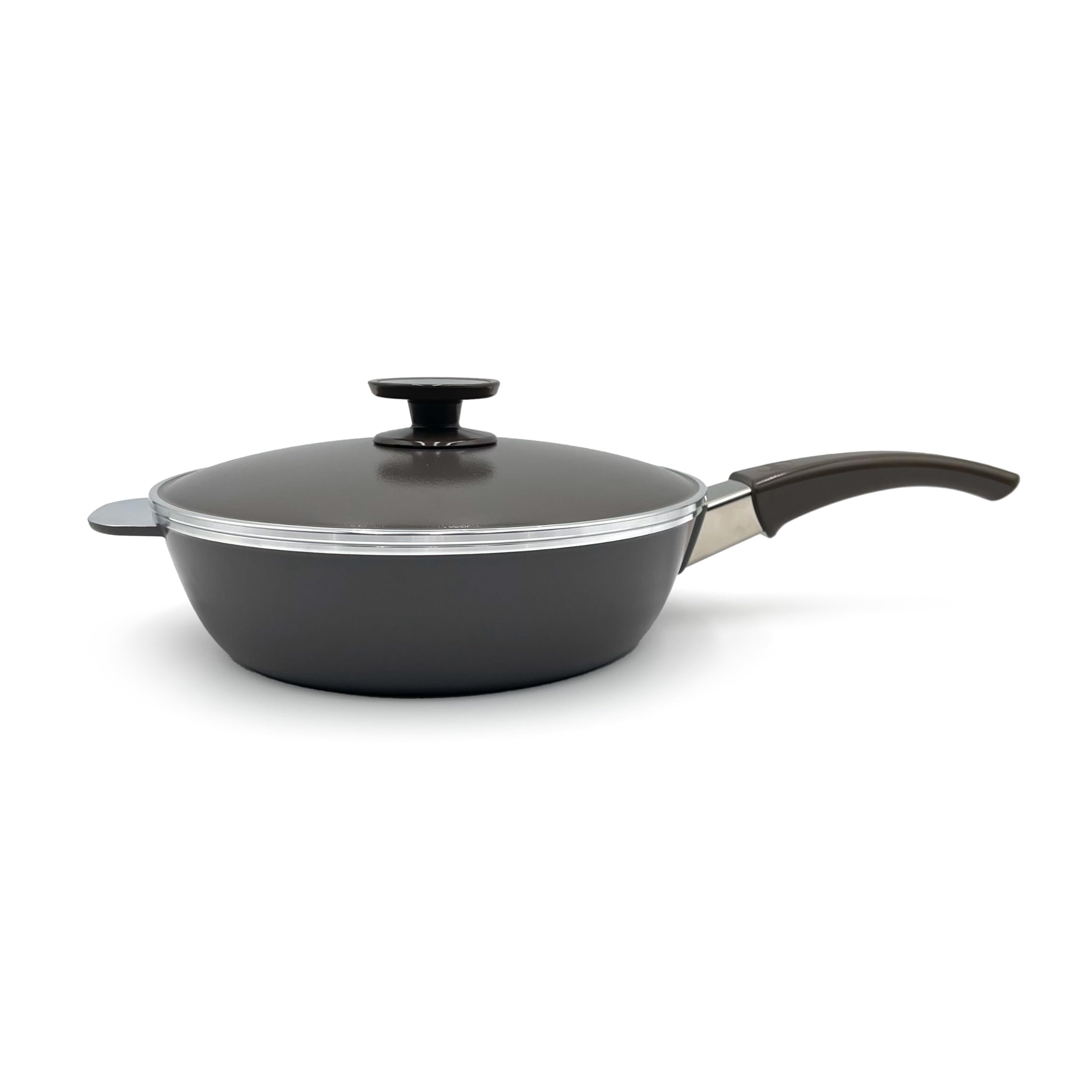 Essen 2524 Terra Sauté Pan - Contemporary Line - Cast Aluminum with Nova Trimium Nonstick Coating - for 4-5 Servings - Even and Healthy Cooking - Argentinian brand Essen now in the United States.