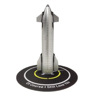 1:144 scale spacex starship model 13.43in height durable plastic material, includes recovery ship rubber mat. birthday gift and collectible for space enthusiasts