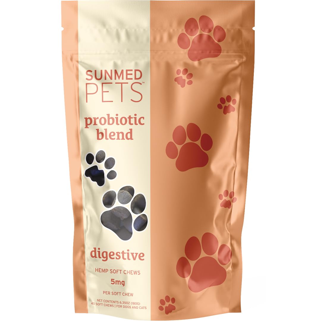 Sunmed Probiotics for Dogs with Pumpkin & Probiotic Blend - Formulated for Dog Digestive Health, Overall Wellness - Hemp Extract Chews, 40 Count